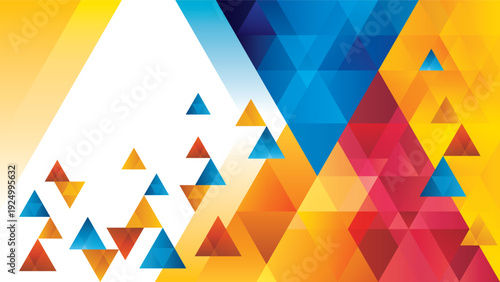 Abstract Colorful triangle background. Modern Geometric triangles background, Abstract Triangle shapes design. Creative ideas for business presentations, template