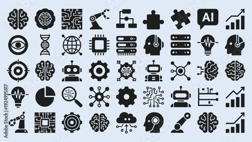 Set of number icons and symbols vector set