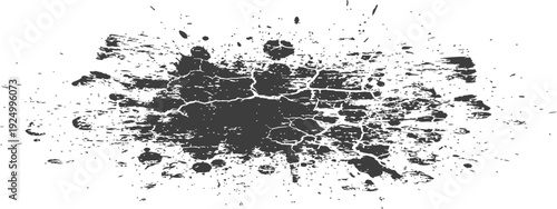 Abstract Grunge Ink Splatter Texture with Distressed Cracks Black and White Design Element