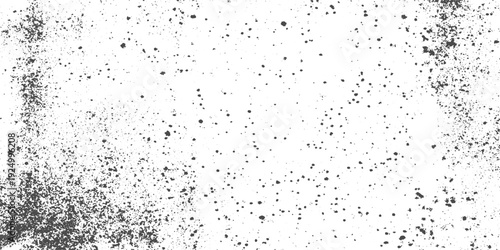 Monochrome abstract splatter background with subtle halftone vector texture overlay rough grunge effect.