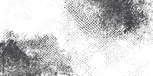 Black and white textured overlay with scattered dots and lines