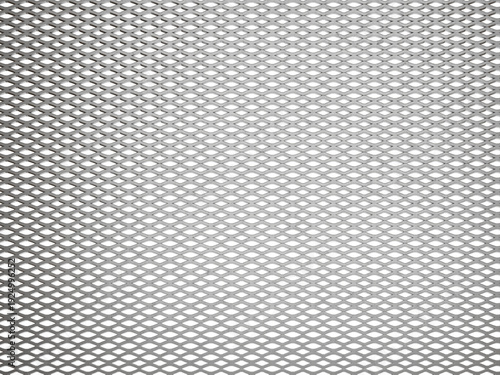 Quadro su tela Gray metal expanded mesh grid with diamond pattern industrial texture
