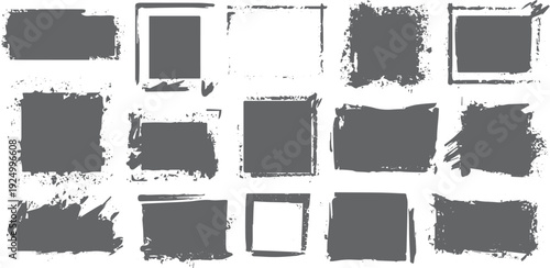 Collection of distressed grunge frames and borders in various shapes