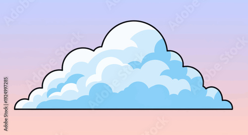 Cartoon cloud on a pastel sky.