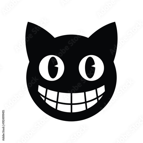 The mischievous grin of the iconic cheshire cat from classic literature isolated on white background, Vector, illustration