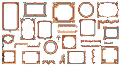 Decorative Frame and Banner Elements Collection – Elegant Vintage and Modern Design Set