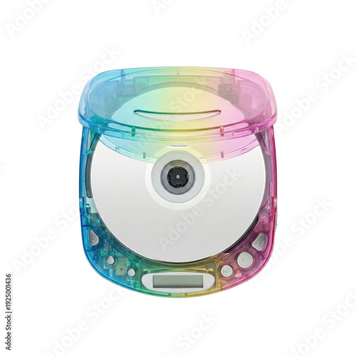 Tableau sur toile Colorful translucent portable cd player with disc