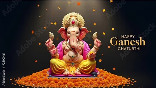 An Epic Ganesh Chaturthi Banner with a Multi-Armed Ganesha