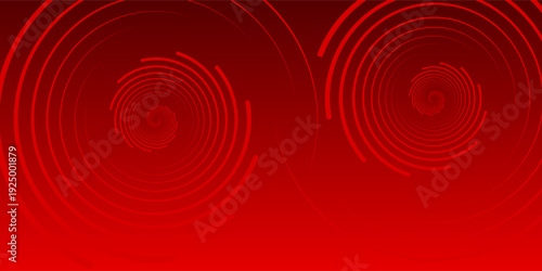 Vibrant red abstract spiral background with dynamic circular lines creating a hypnotic vortex effect. Great for tech, music, or energetic visual themes.