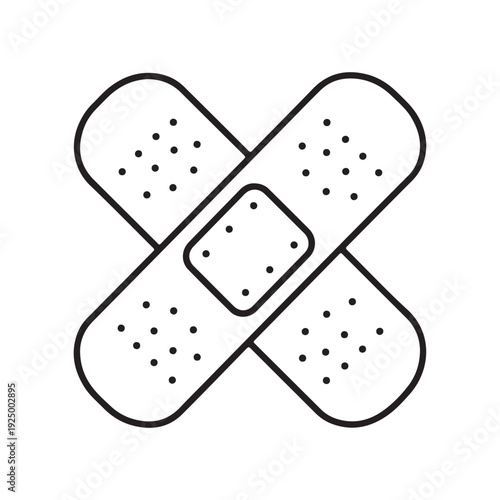 Band aid crossed medical plaster adhesive strips for wound care and protection  first aid supplies  medical bandages