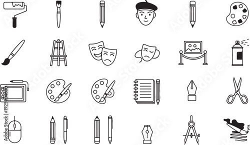 set of hand drawn icons