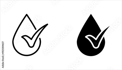 pH neutral balance icon set, Neutral balance skin. Drop line icon set, vector illustration on white background