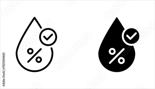 pH neutral balance icon set, Neutral balance skin. Drop line icon set, vector illustration on white background