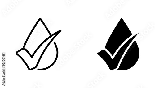 pH neutral balance icon set, Neutral balance skin. Drop line icon set, vector illustration on white background