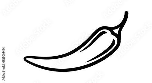 A simple black line drawing of a chili pepper on a white background.