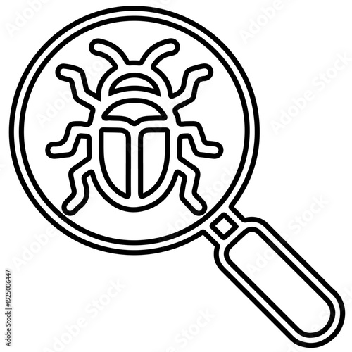 A magnifying glass with a bug inside