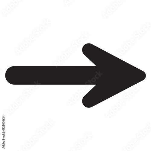 Black arrow pointing to the right on white background  simple direction indicator