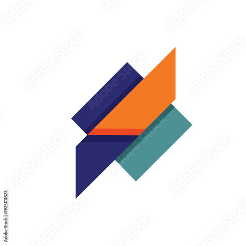 Free Download ১. Abstract geometric vector logo design with colorful overlapping shapes. - GFXLoad