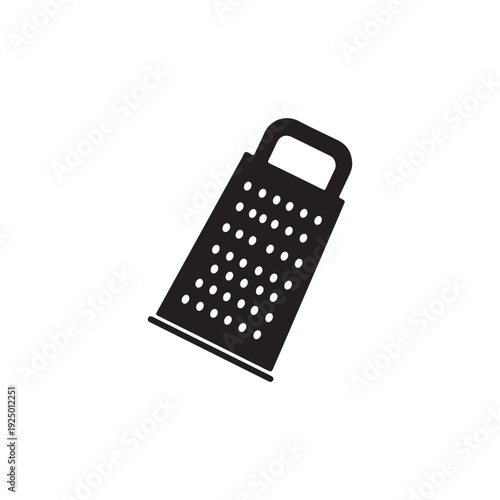 Black grater with handle and holes for grating vegetables and cheese  kitchen utensil for food preparation