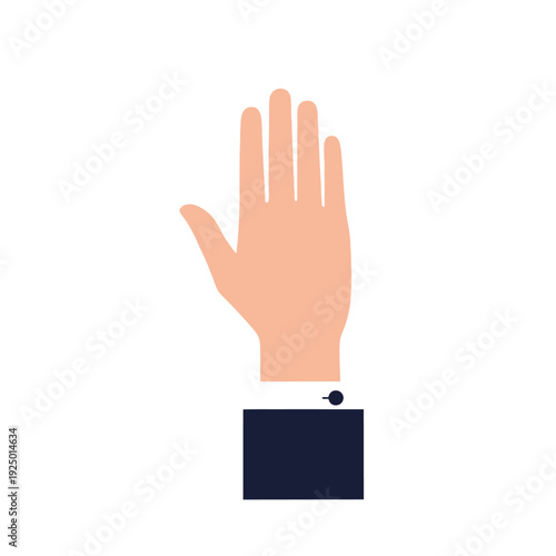 A hand with palm facing forward gesture.