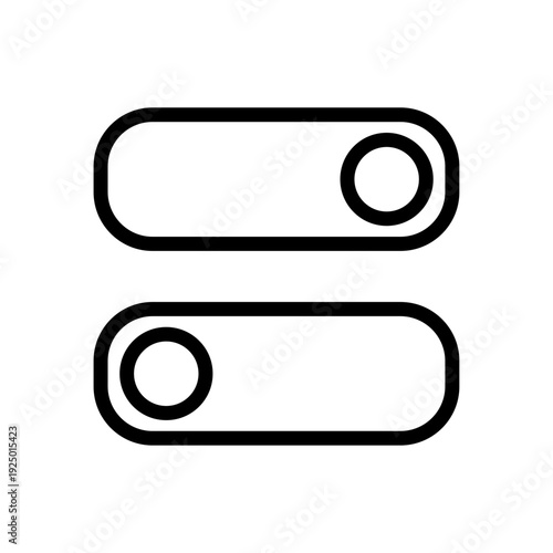 Settings Icon Vector, Control Slider Symbol, Adjust Configuration Linear Element for UI UX Design