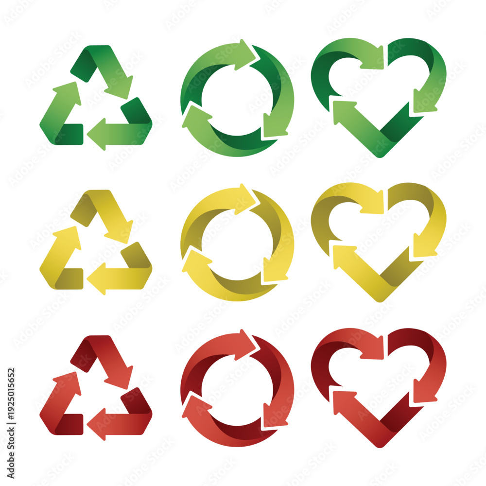 Obraz premium Gradient Recycle Eco Friendly Vector Illustration