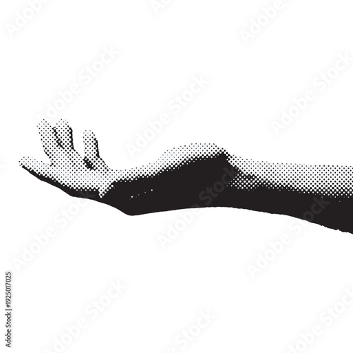 Pixelated Monochrome Hand Arm Graphics