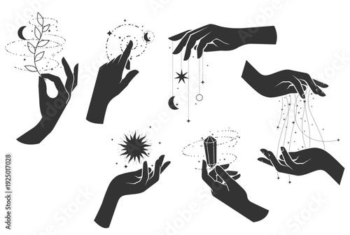 Hands Releasing Celestial Universe Elements