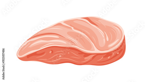 Fresh raw chicken breast fillet without skin isolated on a plain white background, ideal for healthy high-protein cooking recipes.