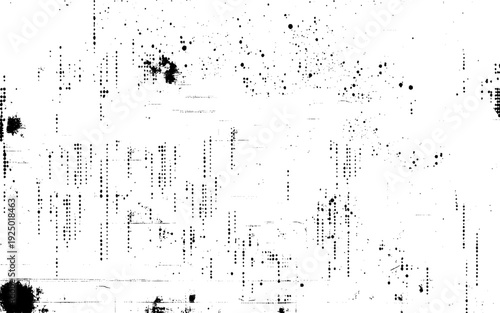 Black halftone dot pattern abstract background. Abstract scratch grunge urban background. Particles of debris and dust. Distressed uneven background. Vector illustration.