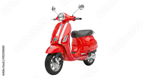 Red Scooter with White Stripes