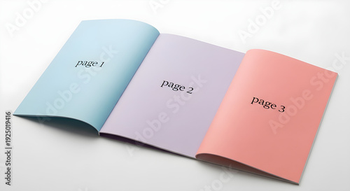 Open Book with Colored Blank Pages.