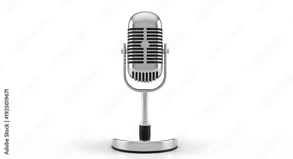 Fototapeta premium A silver microphone on a stand
