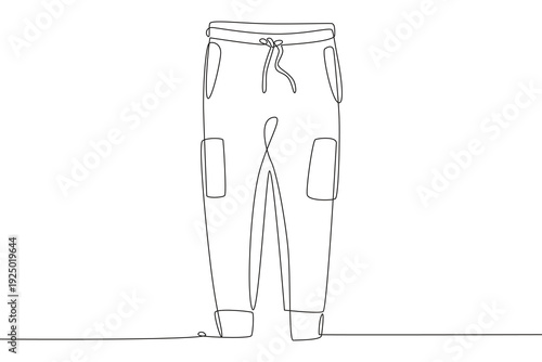 Urban joggers concept one-line drawing