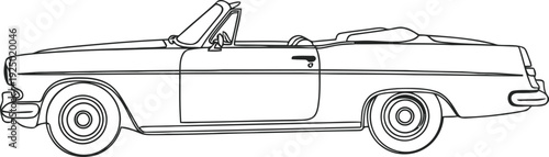 Sketch of a classic convertible car in a minimalist style