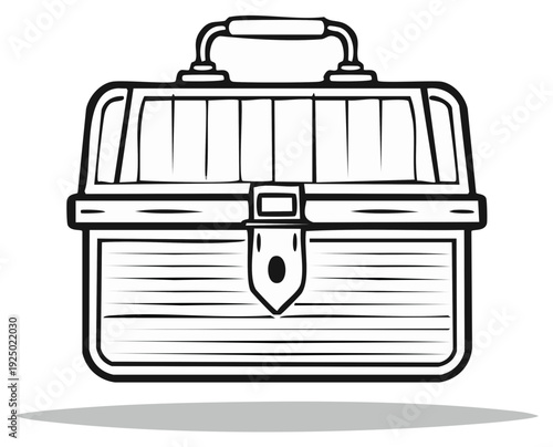 Retro Lunchbox with Handle and Latch Vintage Food Container