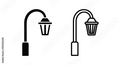 Two black street lamp icons with differing designs are displayed