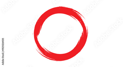 Artistic red brushstroke circle vector illustration on a clean white background, conveying a sense of unity, focus, and a bold, expressive graphic design element perfect for various creative projects.