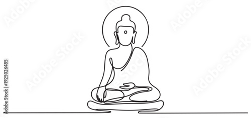 Buddha Sitting in Meditation with Halo