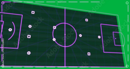 Black fading into neon pitch, nodes popping, lines forming path, showing play on transparent canvas