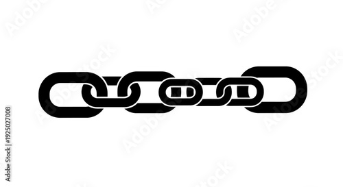 A simple black chain link graphic on a white background is displayed.
