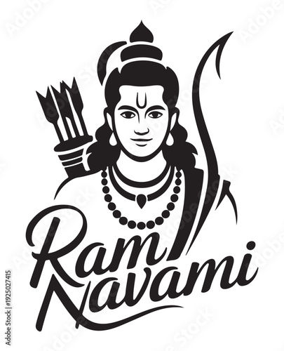 Lord Rama Illustration for Ram Navami Celebration