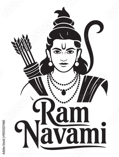 Lord Rama Illustration for Ram Navami Celebration
