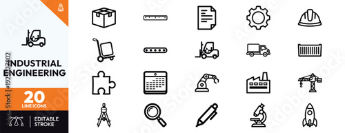 Industrial Engineering Icons Set