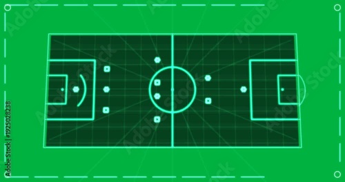 Top outline rising cyan pitch forming markers linking into triangle showing passing on clear bg