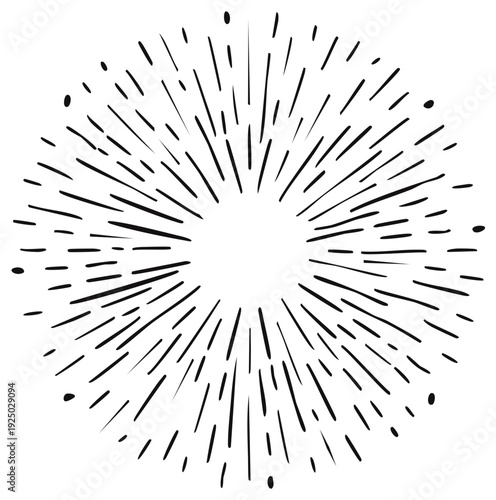 Retro Sunburst Bursting Radiating Lines Starburst Pattern Graphic Element