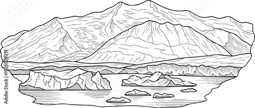 A majestic glacier meets the ocean, with mountains in the background