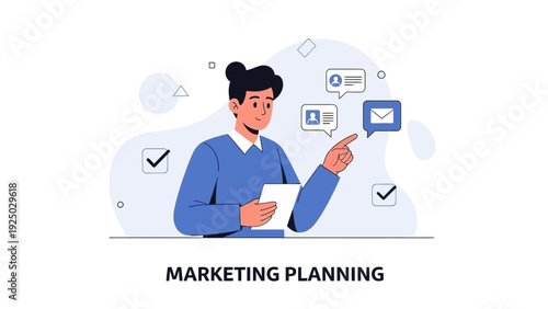 Marketing Planning Strategy, Communication, and Business Growth Concept