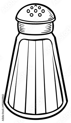 Salt shaker illustration for culinary projects. Salt in a retro shaker