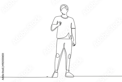 Men wearing urban joggers. Urban joggers concept one-line drawing